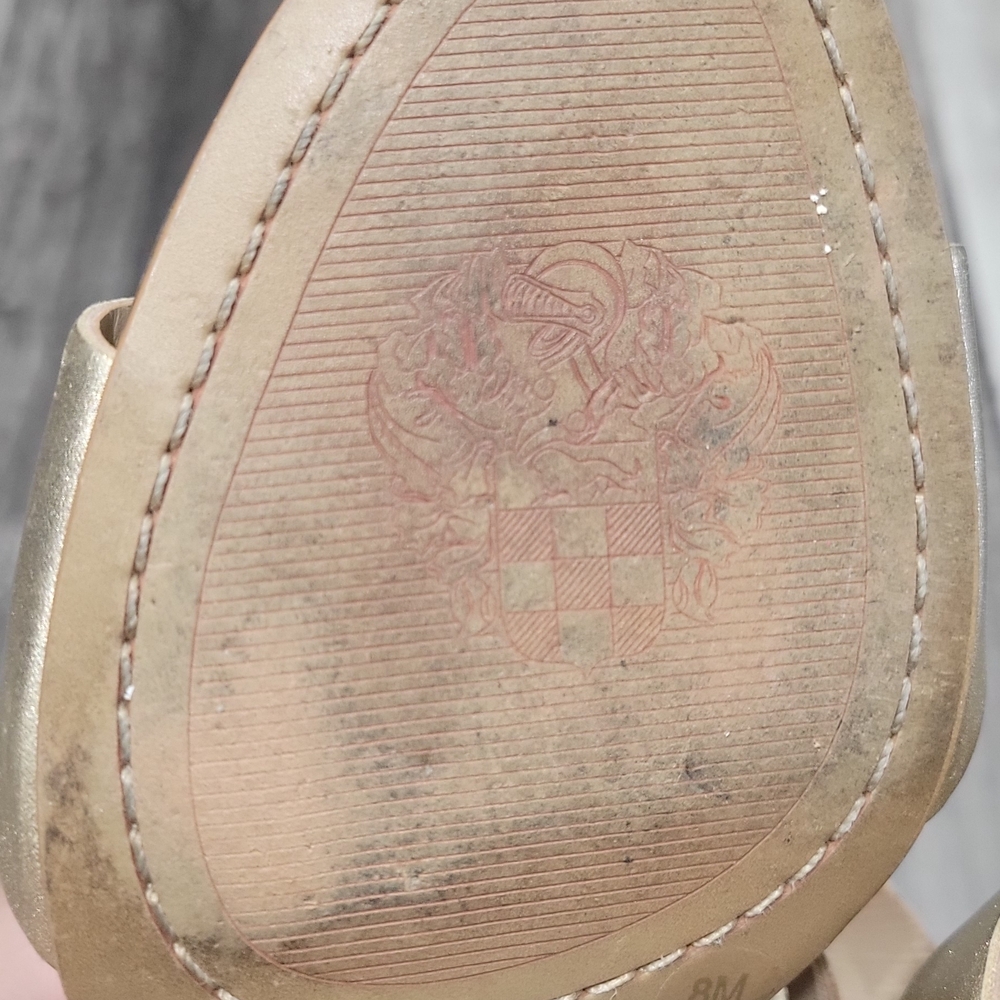 Vince Camuto Payto Heeled Sandals In Shimmery Gold - Picture 11 of 12